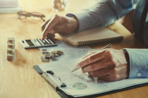 accountant working in office